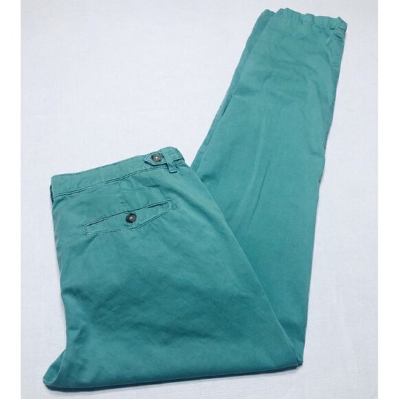 Zara Pants Womens 6 Chino Jeans Green Pockets Straight Leg Boho - Picture 4 of 6